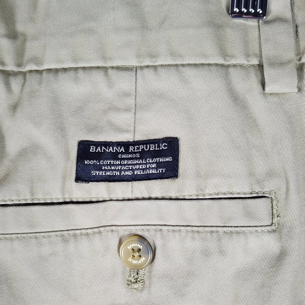 Banana Republic Aiden Chino Pants Mens 30x32 Tan Khaki Slim Fit Cotton Good